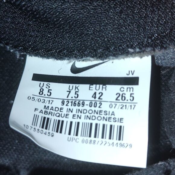 Nike Tanjun Racer 921669-002 Black White running sneakers Sz 8.5 - Picture 8 of 8